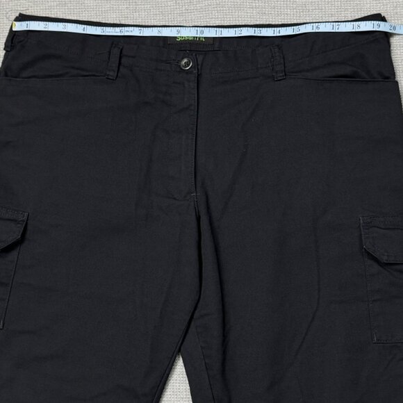 Cintas Womens Black Susan Fit Cargo Pants Flat Front High Rise Pockets Sz 16 Reg - Picture 8 of 13